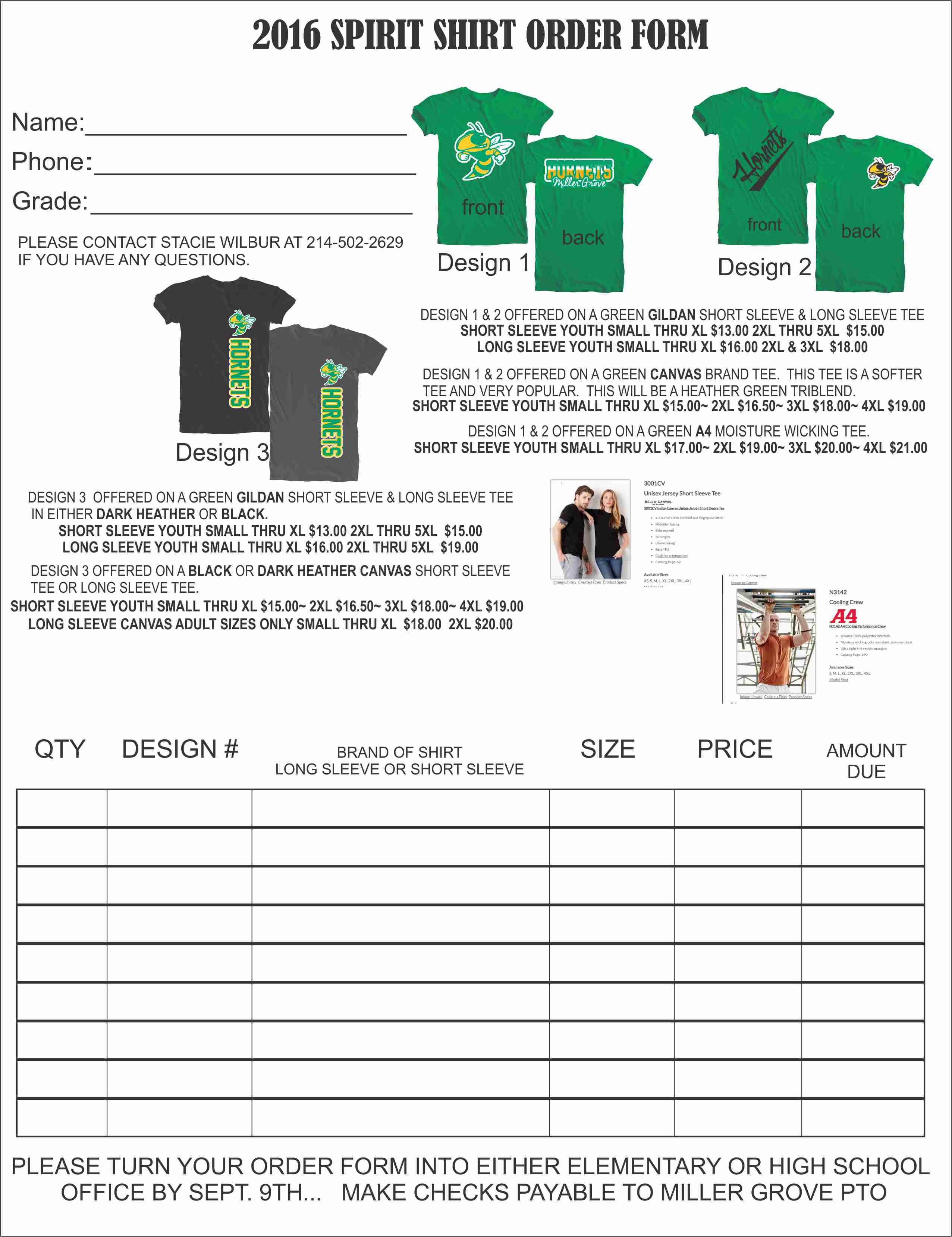 MGISD shirt order forms – Miller Grove ISD